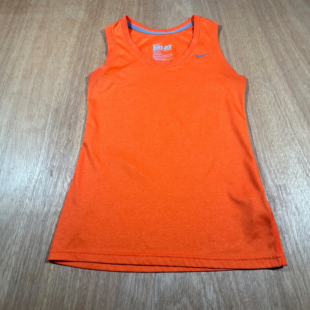Nike Tank Top Women XS Orange Dri-FIT Performance Sleeveless Athletic Workout